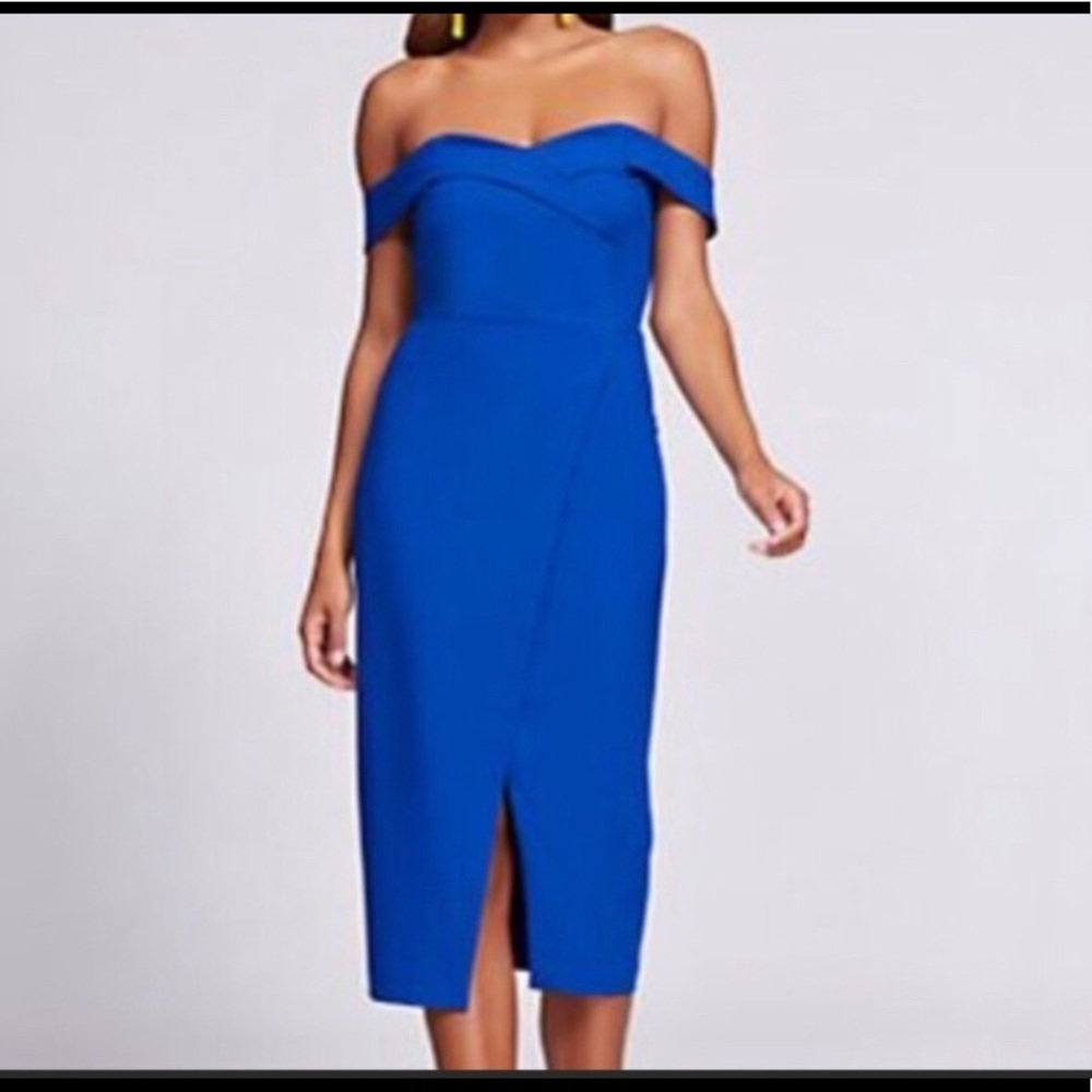 Gabrielle Union Off Shoulder Blue dress